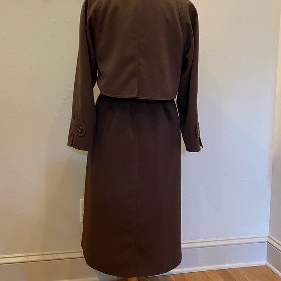 Talbots Womens Olive Green Classic Trench Coat / Removable Lining/ Size 4 Petite - Picture 6 of 15